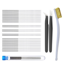 30Pcs 3D Printer Parts Bendable Nozzle Cleaner Hotend Cleaning Needle Drill Bit Brush Tweezers Tool Kit for CR10  3