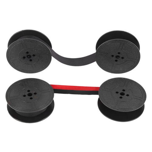2Pack Typewriter Ribbon Twin Spool Typewriter Ribbon Ink Twin Spool Ink Replacement Part for Most Typewriter(Red,Black) 1