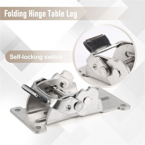 2PCS 0-90-180 Degree Self-Locking Folding Hinge Table Legs Silver Folding Coffee Table Furniture Hardware Cabinet Hinge 2