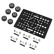 Juego de Placas de PóRtico con Ranura en V de 20-80Mm con Juego de POM de Rueda en V SóLida con Ranura en V para Perfiles, Pieza de MáQuina CNC,