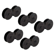 5 St Skrivmaskinsband Twin Spool Skrivmaskinsband Twin Spool ErsäTtningspaket för de Flesta Skrivmaskiner, Svart