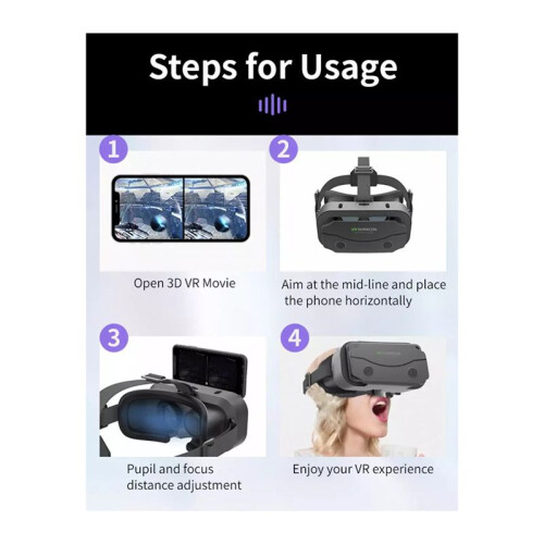 ÓCulos 3D VR Headset PortáTil Montado Na CabeçA AjustáVel para 4,7-7,0 Polegadas Android  Phones ÓCulos de Realidade Virtual