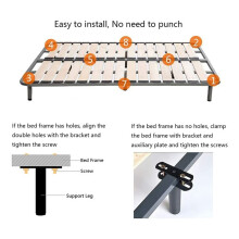 2PCS (7-13.5Inch) Adjustable Metal Bed Frame Support Legs, Bed Frame Center Slats Heavy Support Leg Replacement Parts
