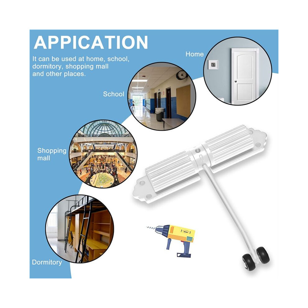 Automatic Door Closer Interior Door, Spring-Loaded Door Closer No Drilling, Adjustable Door Closer 4713136114560