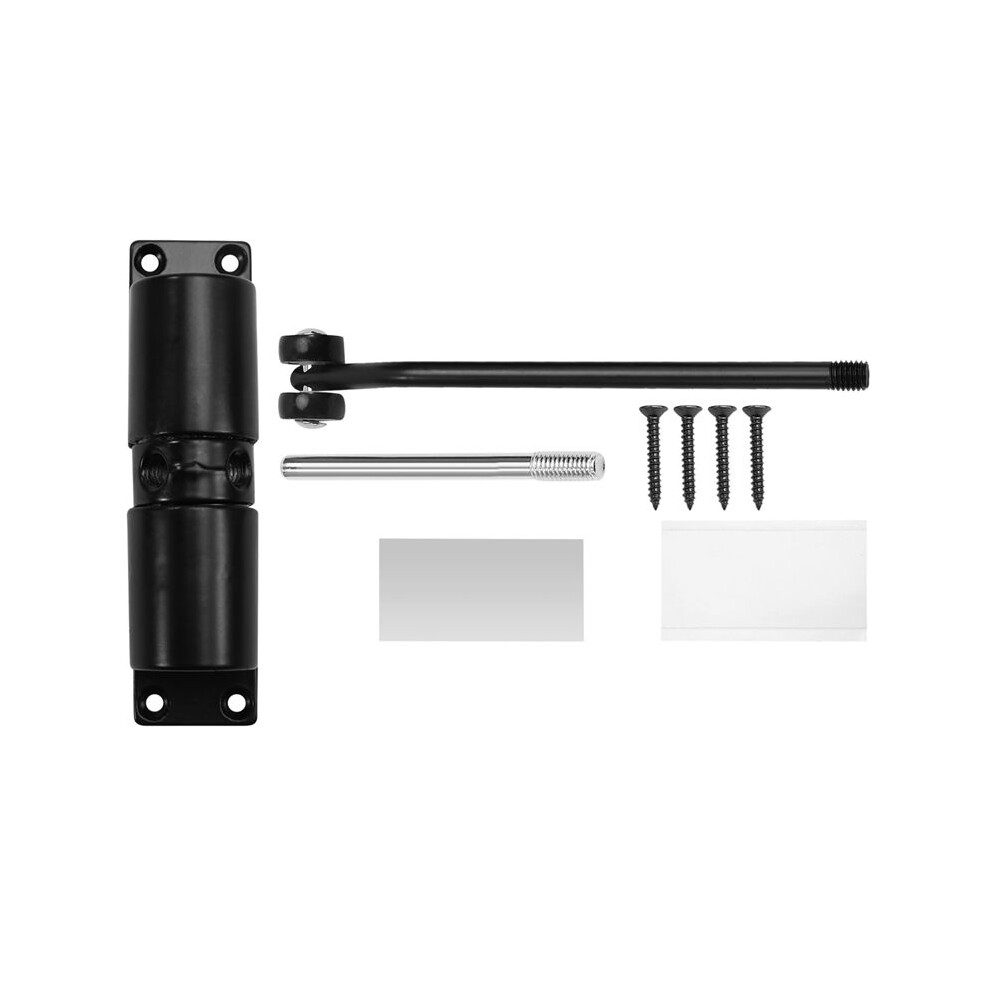 Automatic Door Closer Metal Adjustable Heavy Duty Safety Spring Silenciar Convert Hinged Door Interior Exterior Black 6034161314083