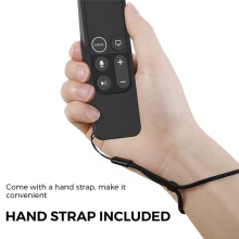 For 2017 TV HD/4K Siri Remote TV Siri Remote 1St Gen Case with for AirTag Holder Anti Slip Silicone Cover, Black