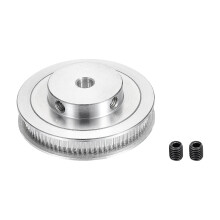Polea de DistribucióN de 80 Dientes y 8 Mm de DiáMetro Interior, Rueda SíNcrona de Aluminio Plateada con Tornillo M5 para Correa de Impresora 3D