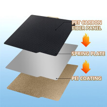 3D-DruckerzubehöR Bauplatte 257 X 257 Mm, Doppelseitiges Flexibles Druckbett 3D-Drucker PEO+PEI FüR X1