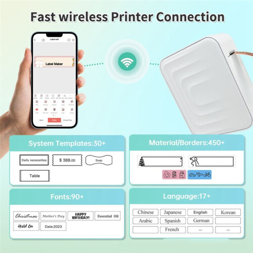Thermal  Printer  Pocket Label Maker Compatible with IOS/Android for Home Office No Ink Required 2