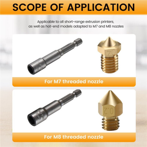 No Clogging 3D Printing Cleaning Tool Unclogging Tubes Extruders Use for M7 Nozzles Cleaning Tool 3D Printer Access 2
