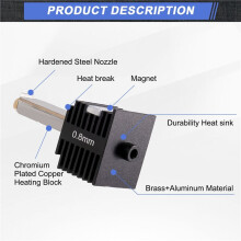 Hotend-Kit für  A1 -Düse, Hot-End-Baugruppe, 0,8 mm Düse Aus Gehärtetem Stahl für  A1 3D-Druckerteil