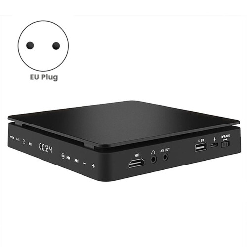 DVD Player Portátil Compatível com para  com Saída AV e CD Player com Saída Óptica Sem Região, Compatível com para USB Plug UE 1