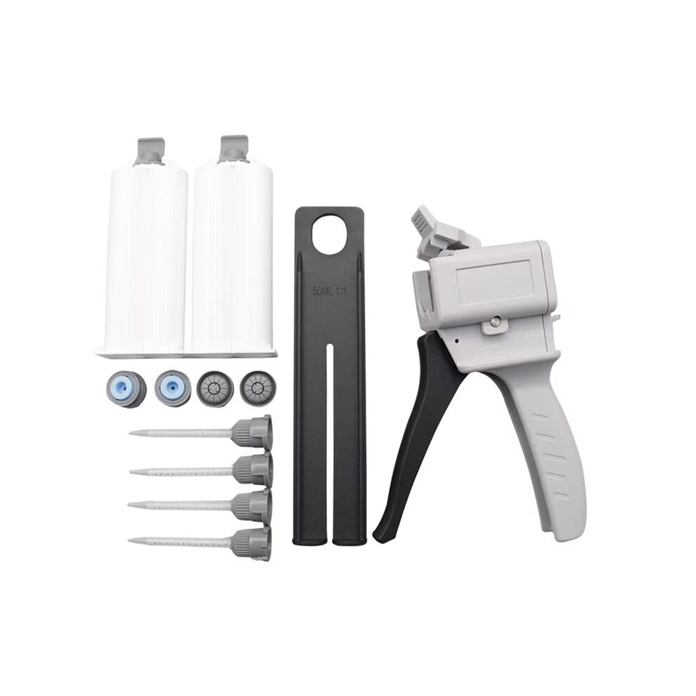 50Ml Dispensing Ab Glue Two-Component Glue Epoxy Resin With 4 Mixing Needle 2 Empty Dual Cartridges 4712630936609