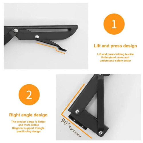 Foldable Desktop Bracket 2Pcs Adjustable Desk  Rack Punch-Free Metal Home Office Organizer Computer Desk Extension