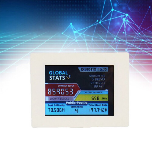 Nerdminer V2 Miner 2.8 Polegadas LCD Display 56KH/S Hash Rate Bitcoin Solo Miner Nerd Miner BTC Lottery Miner 2