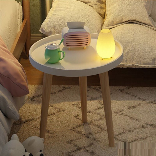 Round Table White Bedside Table Coffee Table Home Decoration Bed Table 2