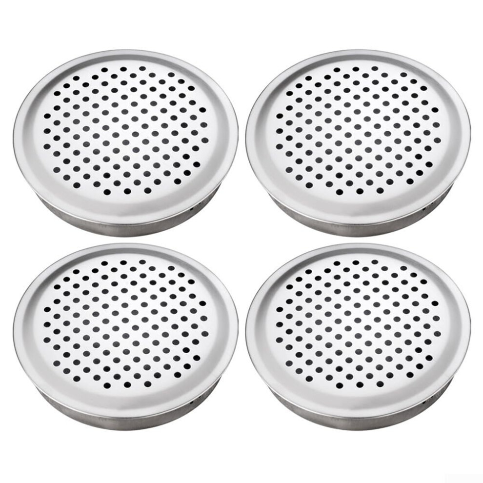 Stainless Steel Cabinet Vent Covers 100Mm, Rustresistant Decorative Air Grilles, 4 Pack 9771547151180