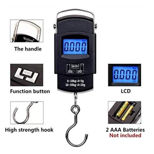 Digital Luggage Scale 50Kg  Capacity with TShaped Handle and Tare Function for Travel 2