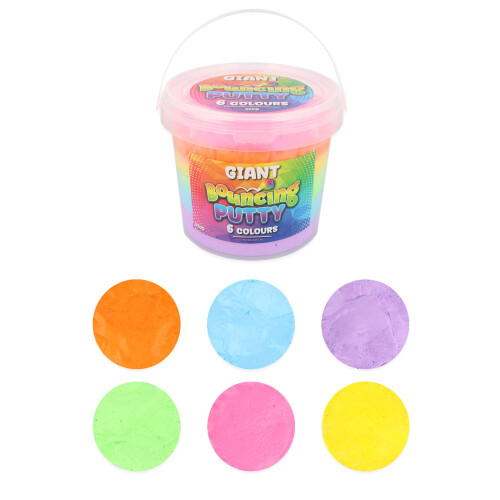 Giant Rainbow Bouncing Putty 6 Colours Science Toy Moulding Play Gift