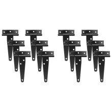 12 PCS 4 Inch T-Strap Hinges Rustic Gate Strap Hinge Rustproof Gate Door Black Hinges for Windows, Fence and Barn Gates