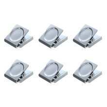 6X Silver Tone Spring Loaded Memo Ticket Magnetic Fridge Wall Clip