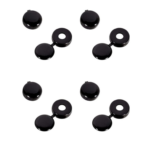 Schraubkappe Topfscheibe Klappdeckel Schwarz (200 Pack)