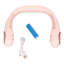 Portable Personal Bladeless Fan Rechargeable Battery USB Powered Hands Free Design Cooling Air Vents Adjustable Neckband Low Noise Lightweight