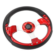 Volante da corsa in PU rosso da 13 pollici, diametro 33 cm