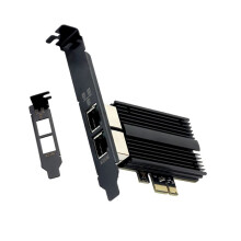 Carte RéSeau Pcie Vers RJ45 I226-V 2500 Mbps Carte RéSeau Gigabit Ethernet 2,5 G Double 100/1000/2500 Mbps pour Ordinateur de Bureau