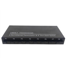 Gigabit Ethernet Fiber Optical 8 SC Fiber Port 2 1000M RJ45 Industrial Grade SC Converter 8F2E US Plug