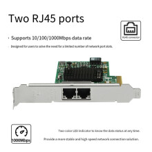 I350-T2V2 Dual Port Gigabit Ethernet Controller Card I350AM2 PCI-E X4 2 Server NIC Data Centers for Desktop