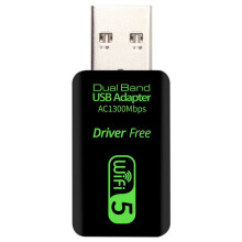 Bestuurderloze USB Draadloze Netwerkkaart Router WiFi-Netwerksignaal Computerontvanger 5G Dual-Band Gigabit 1300M voor Pc