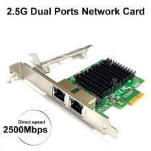 2 Port 2,5G PCIe Netzwerkkarte 2,5 Gigabit Ethernet Adapter RTL8125BG Chip PCI-E Ethernet LAN Adapter für Desktop-PC