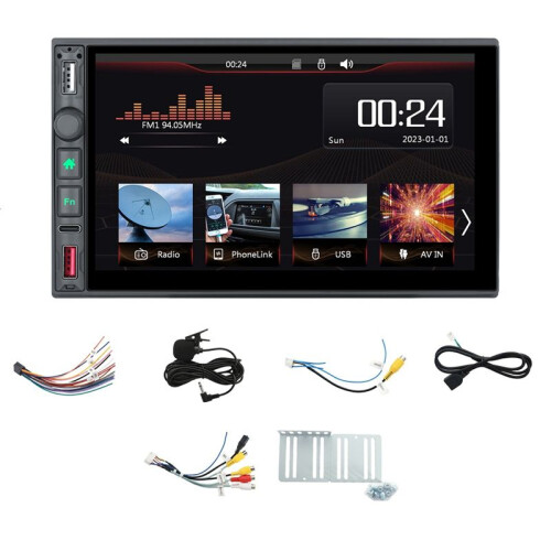 Reprodutor de Vídeo MP5 Universal de 7 Polegadas para Carro 2Din  Rádio FM Sem Fio Carplay Android Auto Multimídia Estéreo para Carro