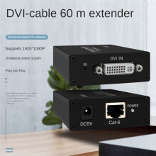 DVI-Extender, RJ45-Cat6-Kabelverlängerung auf 196,8 Fuß Sender, Empfänger, DVI-Ethernet-Adapter, HD 1920 X 1200, EU-Stecker