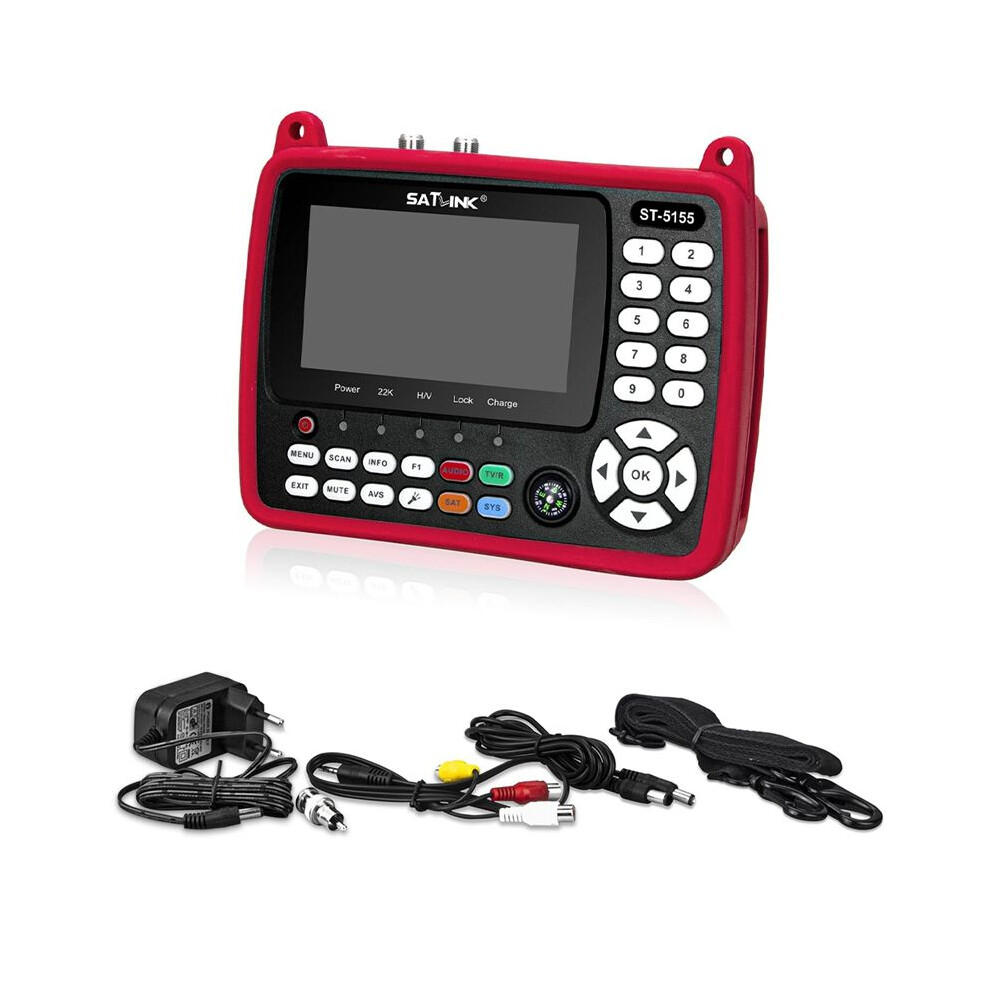 Exogio Satlink St-5155 Dvb-S2+Dvb-C+Dvb-T2 Combo Mpeg4 H.265 Satellite Signal Finder 4.3 Inch Screen Eu Plug
