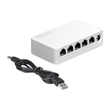 5 Port 100Mbps Ethernet Portable Network Hub Ethernet Splitter with USB Cable for Home Dormitory Office