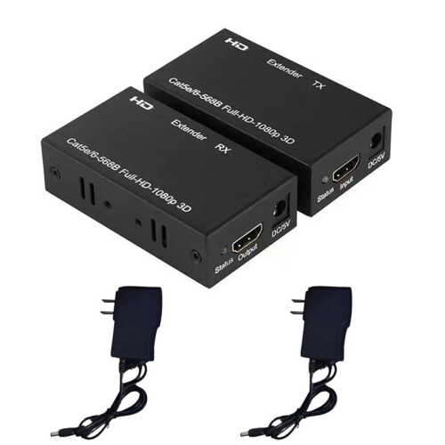 60M Extender RJ45 -Compatible Extender 1080P Signal Network Extender CAT5/6 LAN Extensor US PLUG