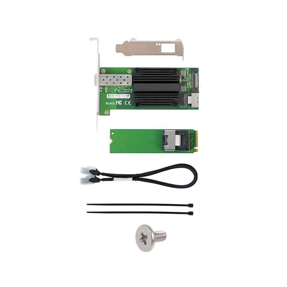 Sfp+M.2 10G For 82599 En Chip Single Port Ethernet Network Adapter X520-Da1,Excluding 10G Fiber Optic Modul Green 6133495388699
