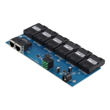 100M PCBA Board Fiber Optic Media Converter 2 RJ45 to 6 SC Optic Connector 3A+3B 20KM Ethernet