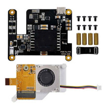 Pour Raspberry Pi 5 POE avec Activation de Déclenchement PD Type C PCIe-M.2-NVMe-SSD Alimentation Ethernet 802.3af/At avec Refroidisseur