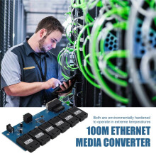 100M PCBA Board Fiber Optic Media Converter 2 RJ45 to 6 SC Optic Connector 3A+3B 20KM Ethernet