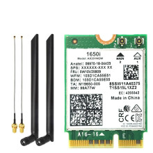 Tarjeta WiFi 1650i AX201NGW+Antena 2x8DB 3000Mbps WIFI6 2.4G/5G Cnvio2 5.1 Adaptador WiFi para Win10/Win11