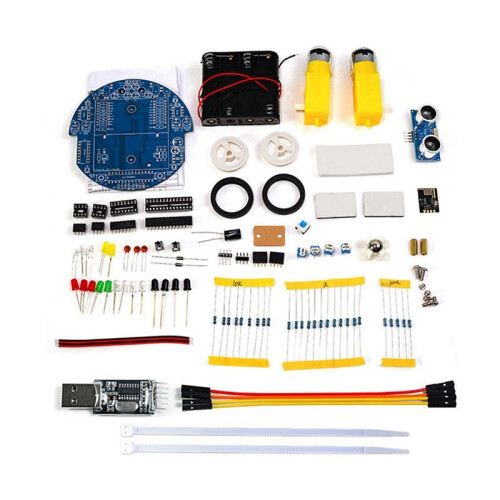 51 MCU  Car Ultrasonic Obstacle Avoidance Car Tracking Ranging Robot Programming DIY Car Kit