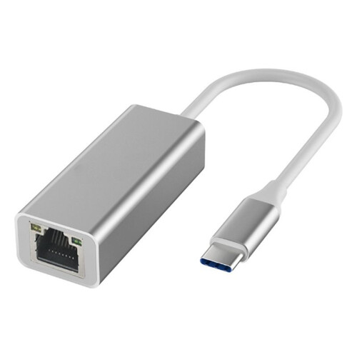 Adaptateur Type-C Vers Ethernet Convertisseur D'Interface Type-C Vers RJ45 pour  Types D'Ordinateurs Portables Argent 1