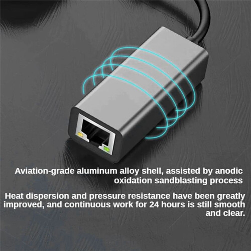 Adaptateur Type-C Vers Ethernet Convertisseur D'Interface Type-C Vers RJ45 pour  Types D'Ordinateurs Portables Argent 1