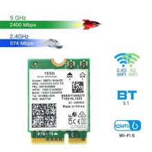 1650i AX201NGW WiFi Card+2x8DB Antenna+Baffle 3000Mbps WIFI6 2.4G/5G Cnvio2 5.1 WiFi Adapter for Win10/Win11