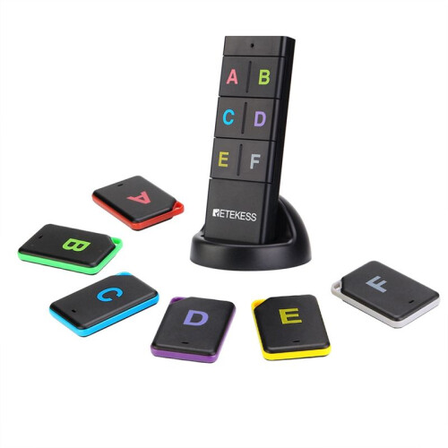 Retekess Wireless Key Finder RF Key Locator Pet Wallet Tracker Remote Control 1 RF Transmitter 6 Receiver for Camping