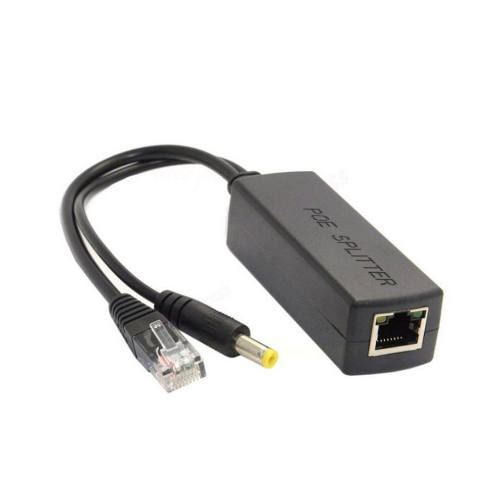 Gigabit Poe Splitter 10/100Mbps Poe Splitter Output 12V Power Over Ethernet Ieee 802.3Af For Ip Came Black 6034088809105