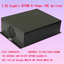2.5G 1000M Gigabit IEEE802.3 BT HI Power PoE Splitter 72W 48V to 24V Power over Ethernet for IP Camera/ WIFI6/7/8